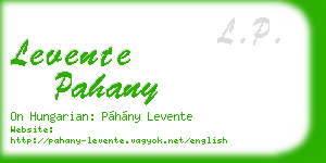 levente pahany business card