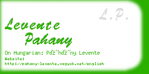 levente pahany business card